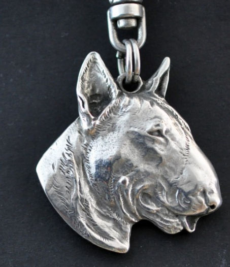 Bull Terrier Silver Plated Key Chain