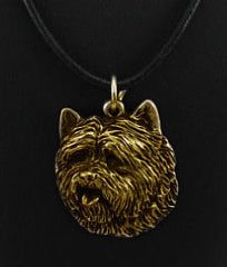 Cairn Terrier Hard Gold Plated Pendant