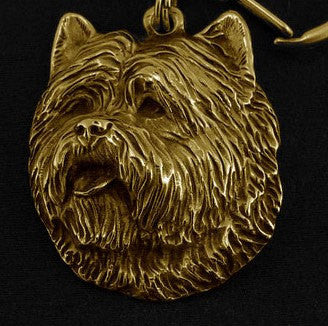 Cairn Terrier Hard Gold Plated Key Chain