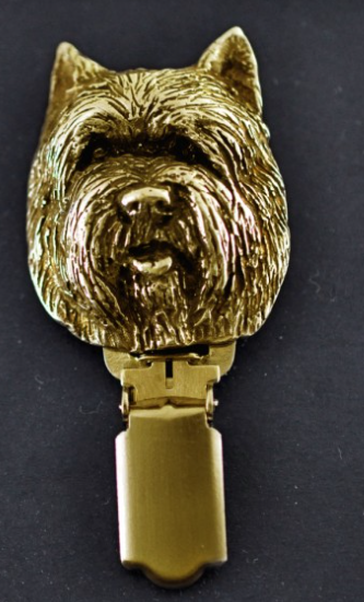 Cairn Terrier Hard Gold Plated Show Clip