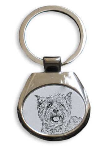 Cairn Terrier White Key Ring