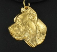 Cane Corso / Italian Mastiff Hard Gold Plated Pendant
