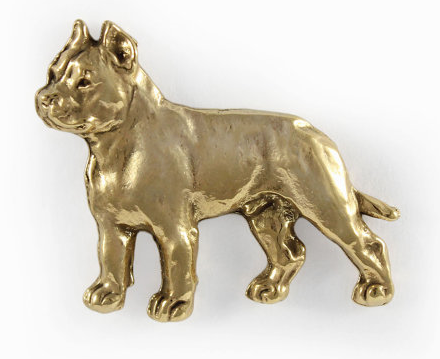 Cane Corso / Italian Mastiff Hard Gold Plated Lapel Pin