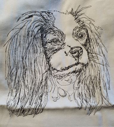 Cavalier King Charles Embroidered Cream Cushion Cover