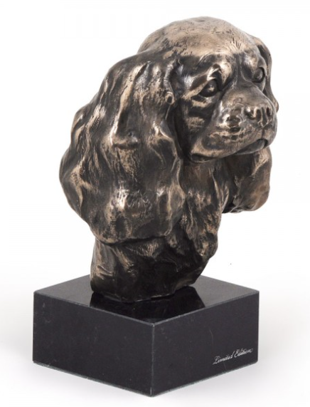 Cavalier King Charles Statue on a Marble Base