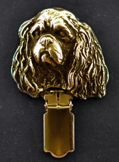 Cavalier King Charles Hard Gold Plated Show Clip