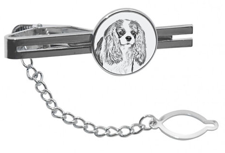 Cavalier King Charles White Tie Clip