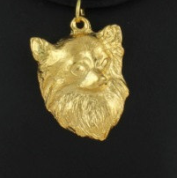 Chihuahua Long Hair Hard Gold Plated Key Chain