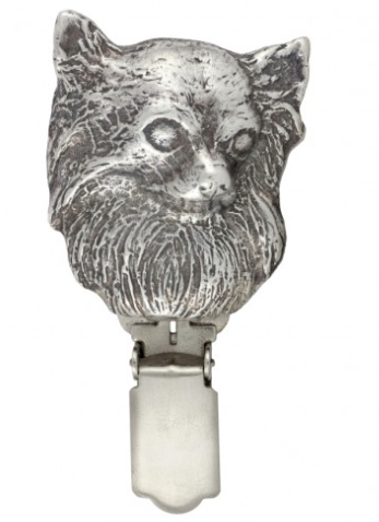 Chihuahua Long Coat Silver Plated Show Clip