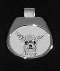 Chihuahua Smooth Coat Silver Plated Pendant