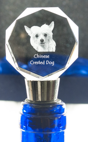 Chinese Crested Dog Crystal Wine Stopper