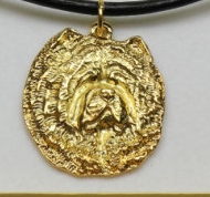 Chow Chow Hard Gold Plated Pendant