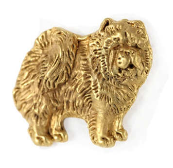 Chow Chow Hard Gold Plated Lapel Pin