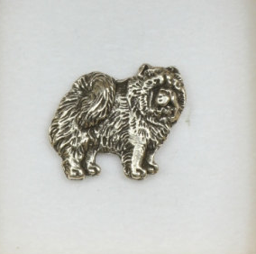 Chow Chow Silver Plated Lapel Pin