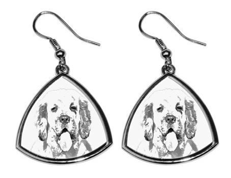 Clumber Spaniel Silver Plated Earrings