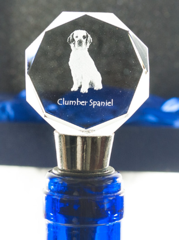 Clumber Spaniel Crystal Wine Stopper