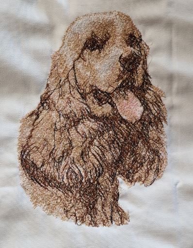 Cocker Spaniel Embroidered Cushion Cover