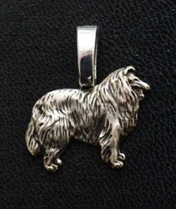 Collie Silver Plated Mini Charm