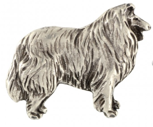 Collie Silver Plated Lapel Pin