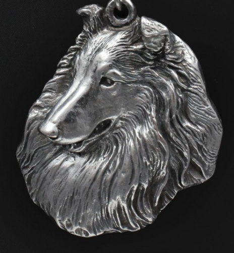 Collie Rough Silver Plated Pendant