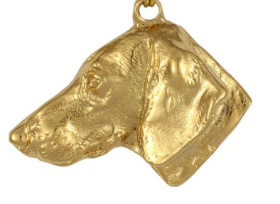 Dachshund Smooth Coat Hard Gold Plated Key Chain