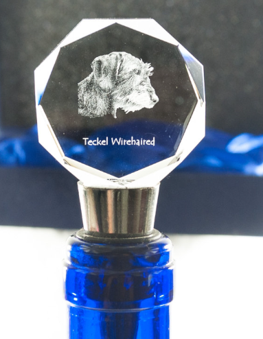 Dachshund Wire Coat Crystal Wine Stopper