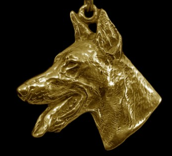 Doberman Hard Gold Plated Pendant