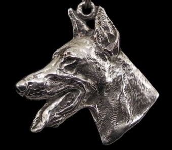 Doberman Silver Plated Pendant