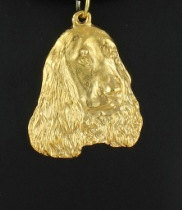 Cocker Spaniel English Hard Gold Plated Pendant