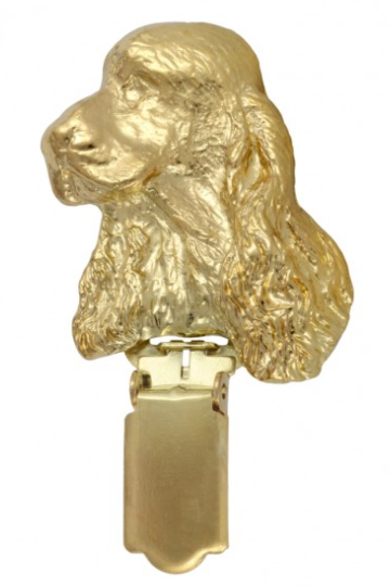Cocker Spaniel English Hard Gold Plated Show Clip