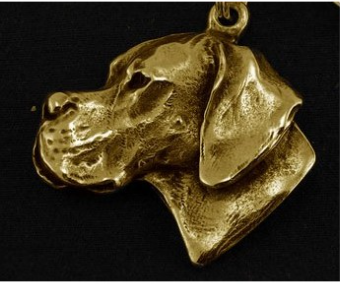 English Pointer Hard Gold Plated Pendant