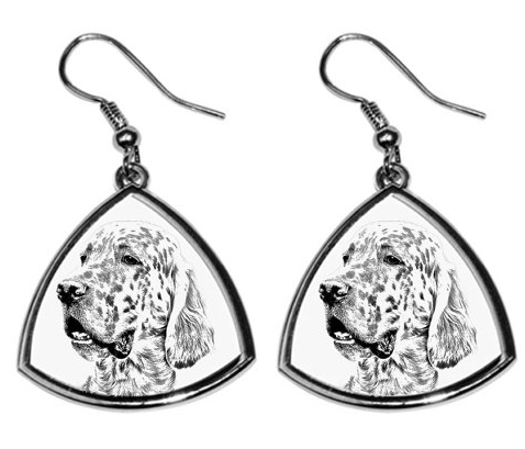 English Setter Silver Plated Earrings