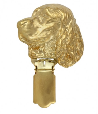 English Springer Spaniel Hard Gold Plated Show Clip