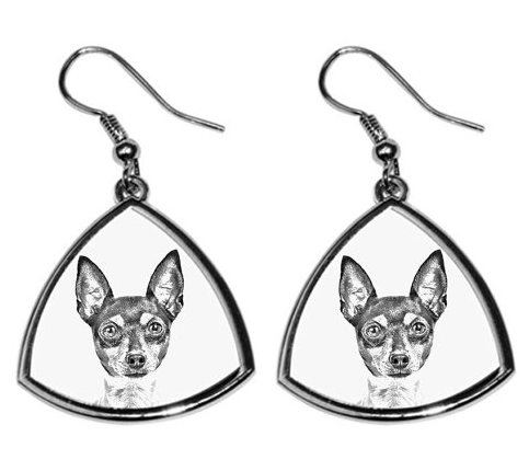Fox Terrier Toy Silver Plated Earrings