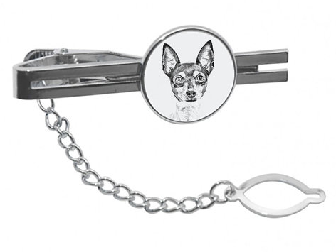 Fox Terrier Toy Silver Plated Tie Clip