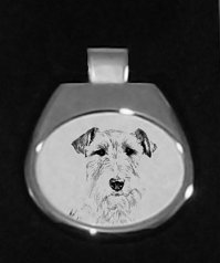 Fox Terrier Wire Coat Silver Plated Pendant