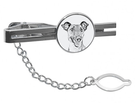 Fox Terrier Silver Plated White Tie Pin