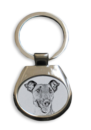 Fox Terrier Toy White Key Ring