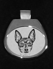 Fox Terrier Silver Plated White Pendant