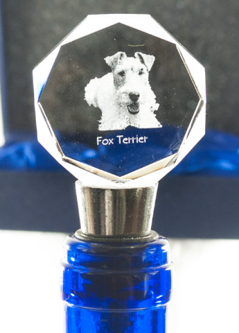 Fox Terrier Crystal Wine Stopper