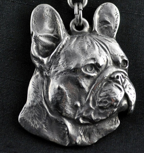 French Bulldog Silver Plated Key Chain