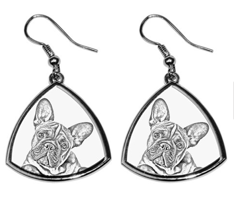 French Bulldog Silver Plated Earrings