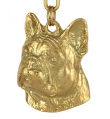 French Bulldog Hard Gold  Plated Key Chain