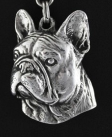 French Bulldog Silver Plated Key Chain