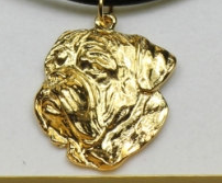 French Mastiff hard Gold Plated Key Chain