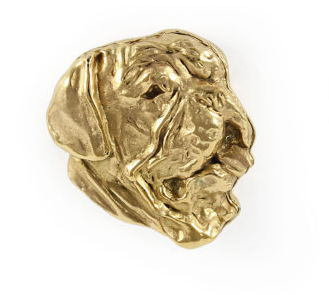 French Mastiff Hard Gold Plated Lapel Pin