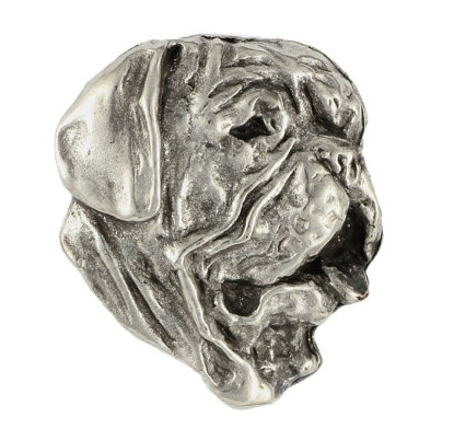French Mastiff Silver Plated Lapel Pin