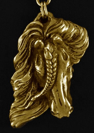 Fresian Horse Hard Gold Plated Pendant