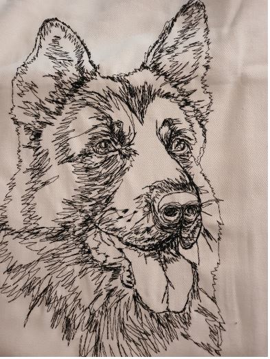 Stunning German Shepherd Embroidered Cushion Cover