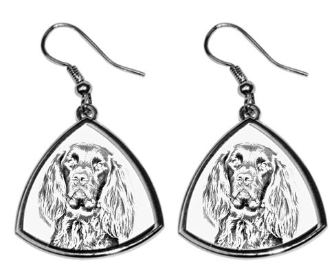German Longhaired Pointer Silver Plated Earrings